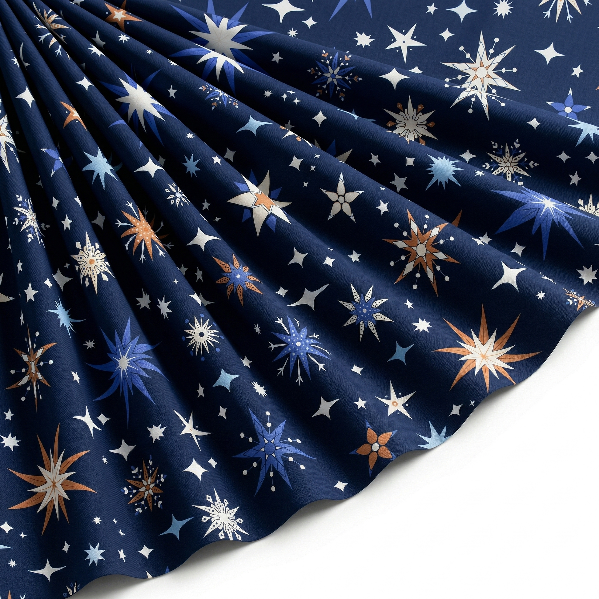Tissu Doublure Imperméable Imprimé Stars Marine