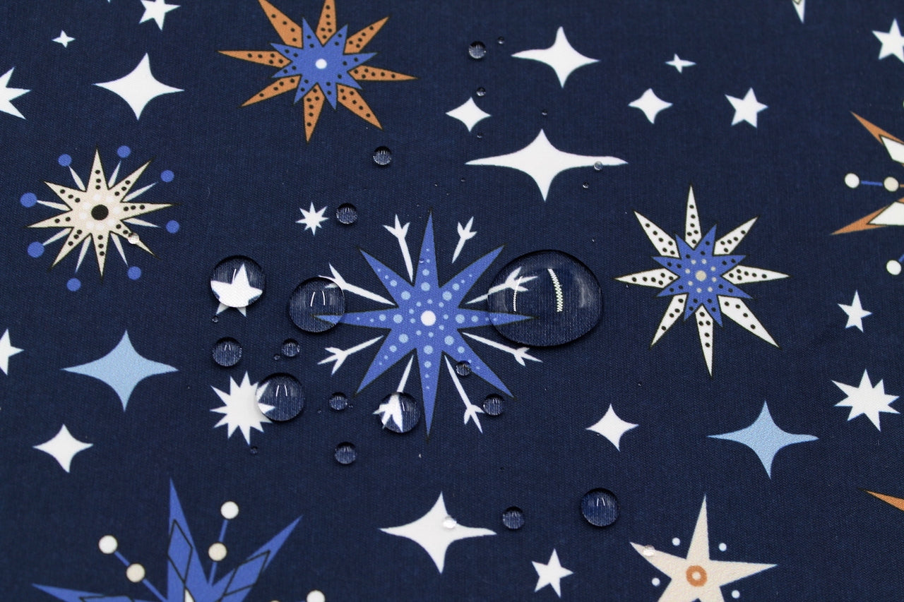 Tissu Doublure Imperméable Imprimé Stars Marine