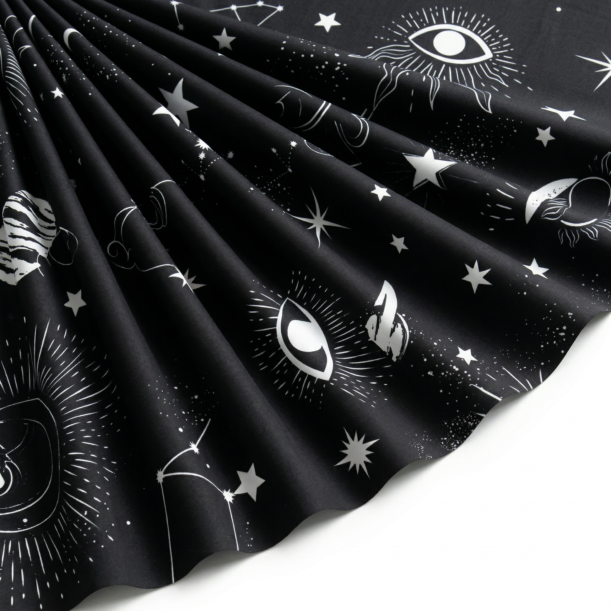 Tissu Doublure Imperméable Imprimé Univers Noir