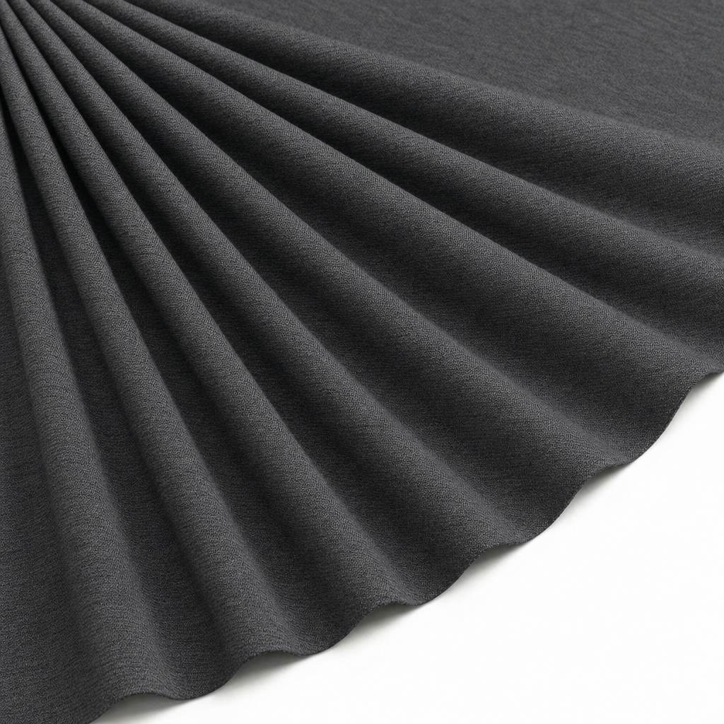 Tissu Drap de Laine Uni Noir