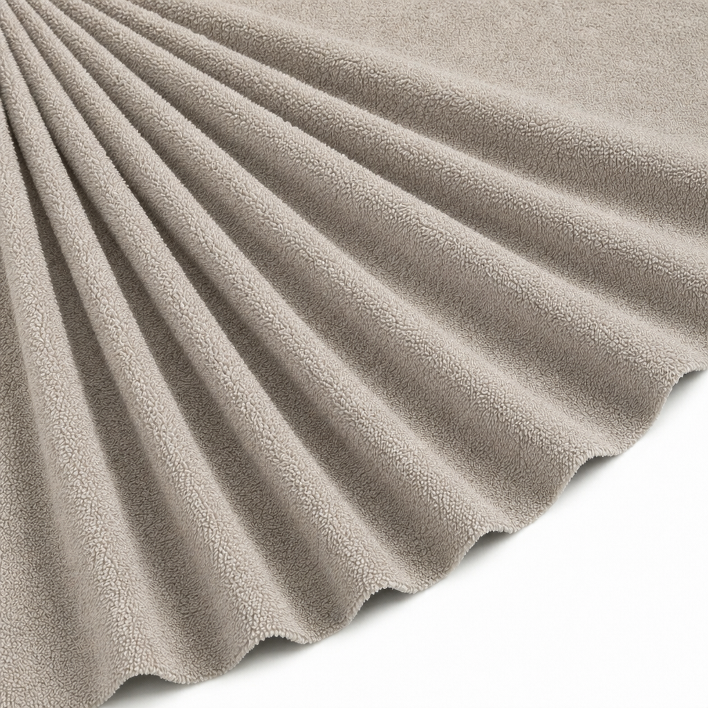 Tissu Éponge Bambou Micro Uni Beige