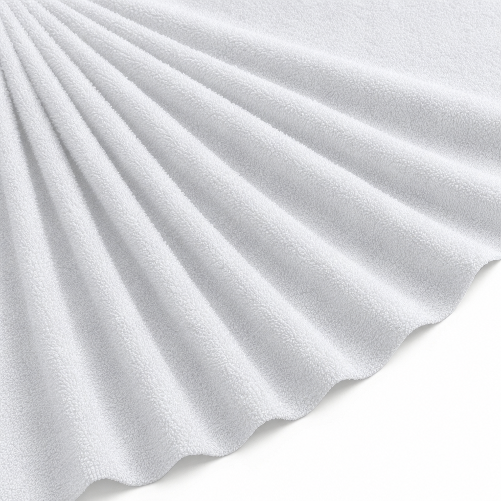 Tissu Éponge Bambou Micro Uni Blanc