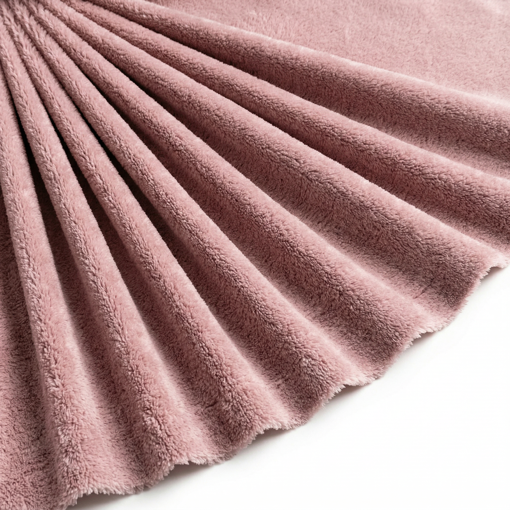 Tissu Éponge Bambou Micro Uni Rose poudré