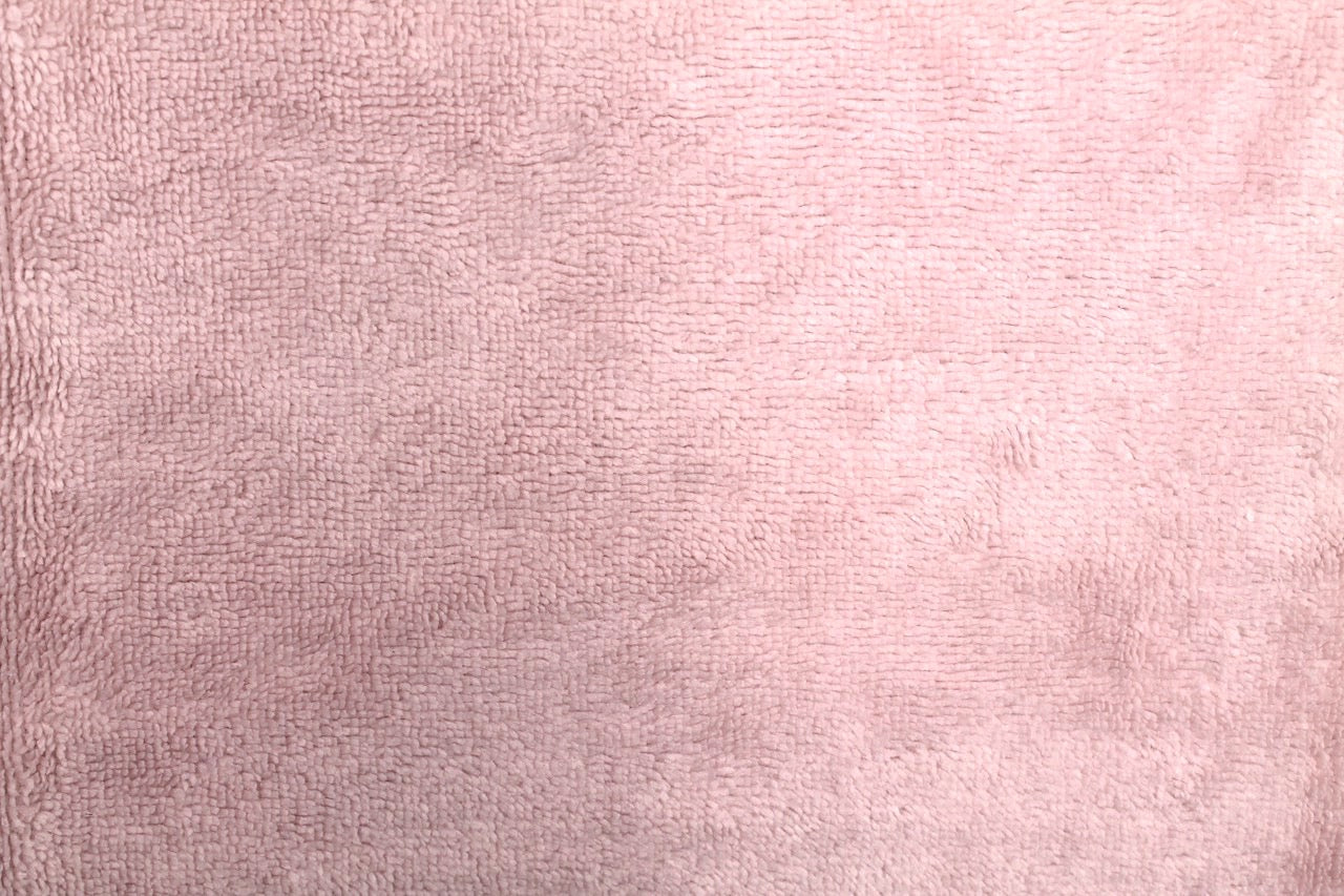 Tissu Éponge Bambou Micro Uni Rose poudré