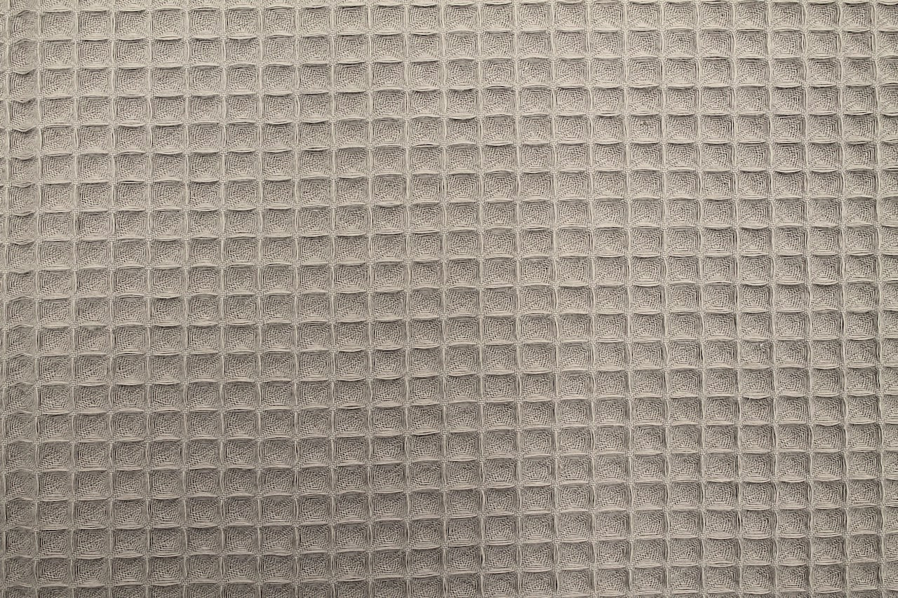 Tissu Éponge de Coton Bio Nid d'Abeille Beige