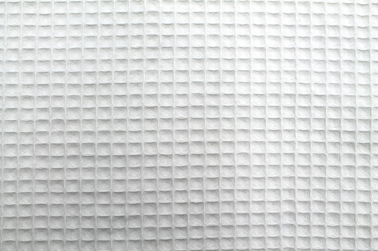 Tissu Éponge de Coton Bio Nid d'Abeille Blanc cassé