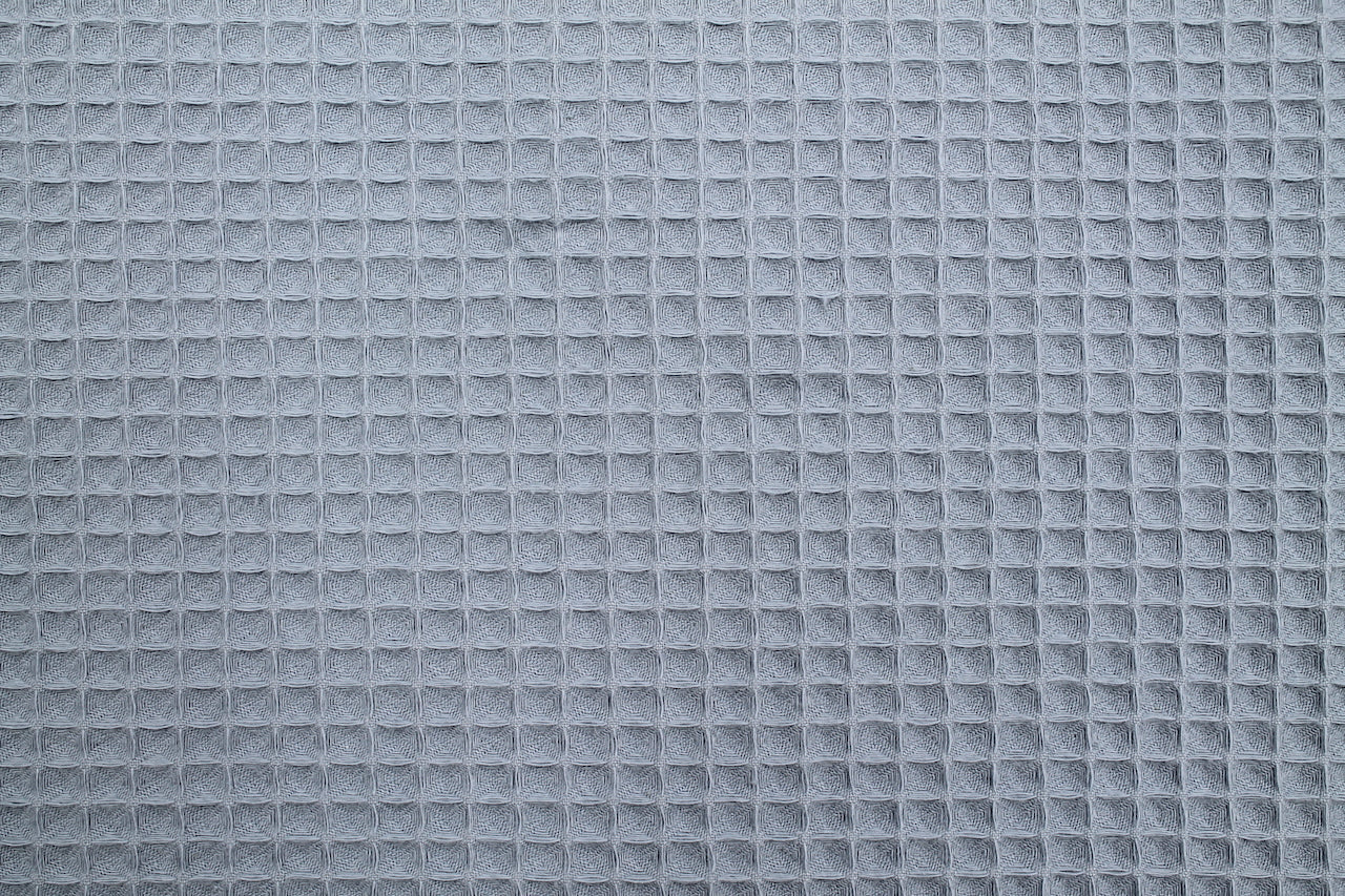 Tissu Éponge de Coton Bio Nid d'Abeille Indigo clair