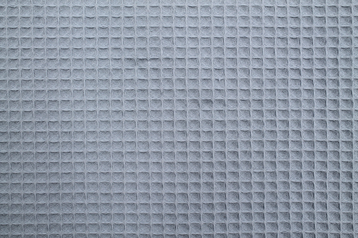 Tissu Éponge de Coton Bio Nid d'Abeille Indigo clair