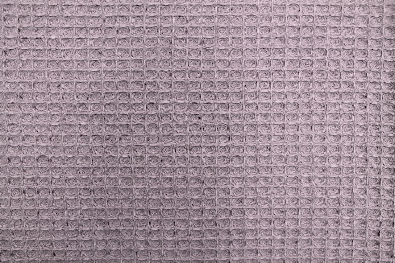 Tissu Éponge de Coton Bio Nid d'Abeille Mauve