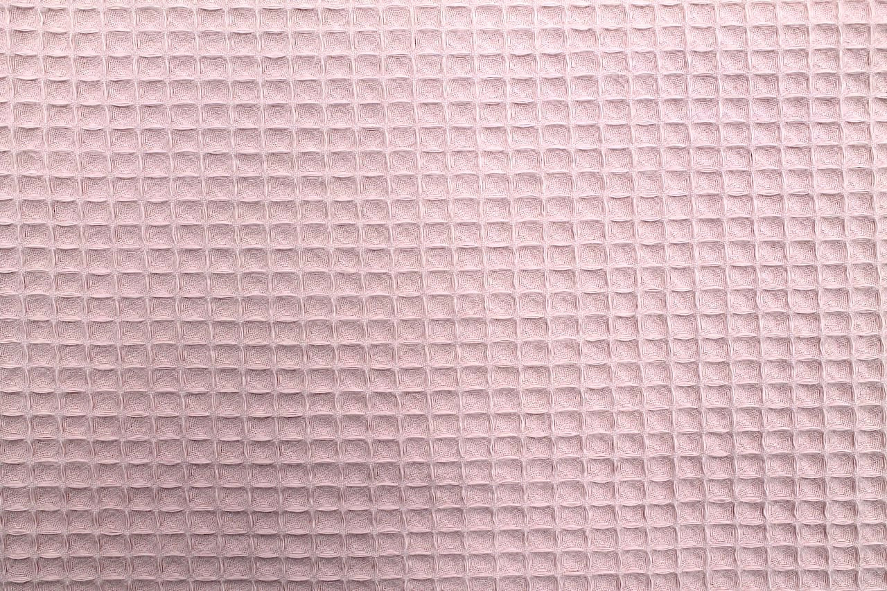 Tissu Éponge de Coton Bio Nid d'Abeille Rose clair