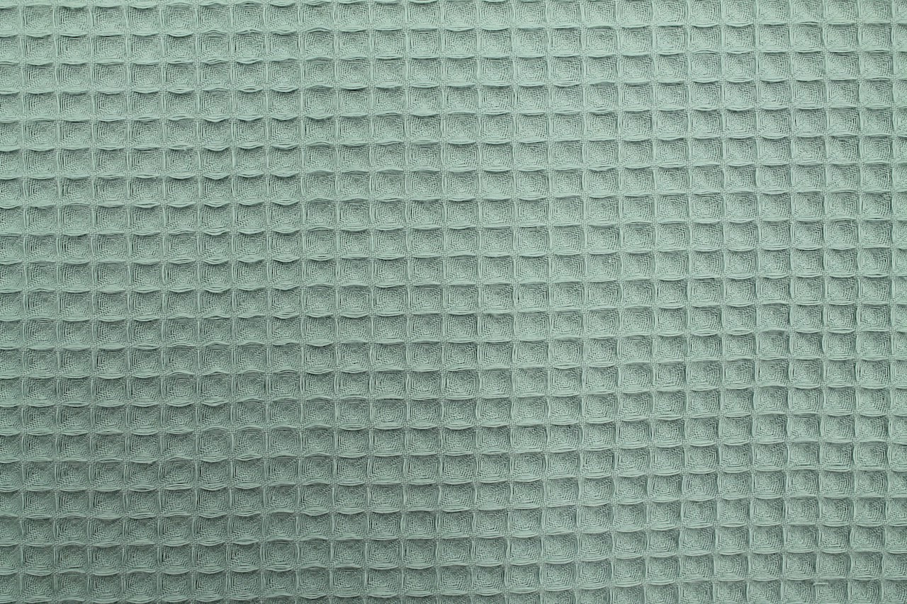 Tissu Éponge de Coton Bio Nid d'Abeille Vert Tilleul