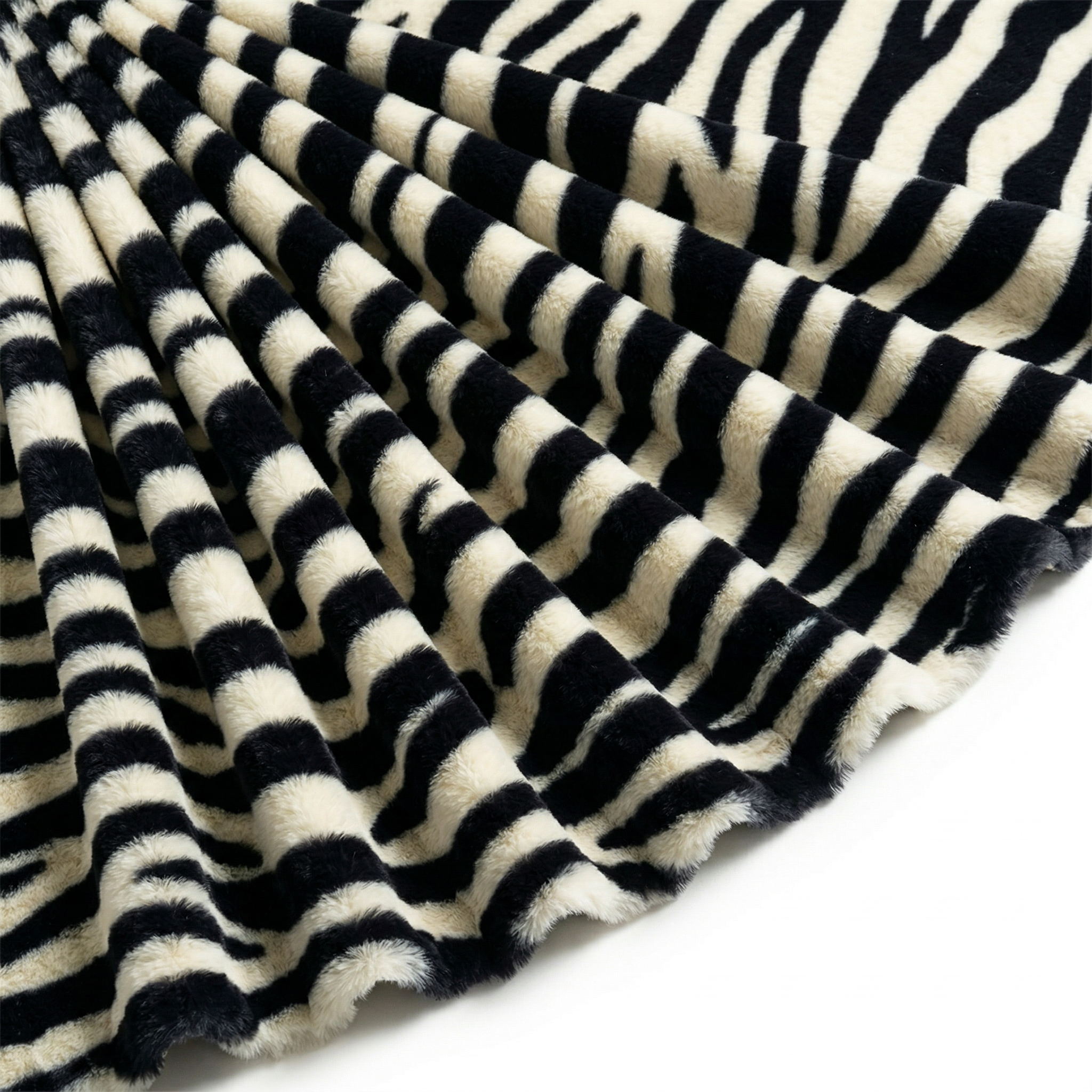Tissu Fausse Fourrure Douce Imprimée Zèbre