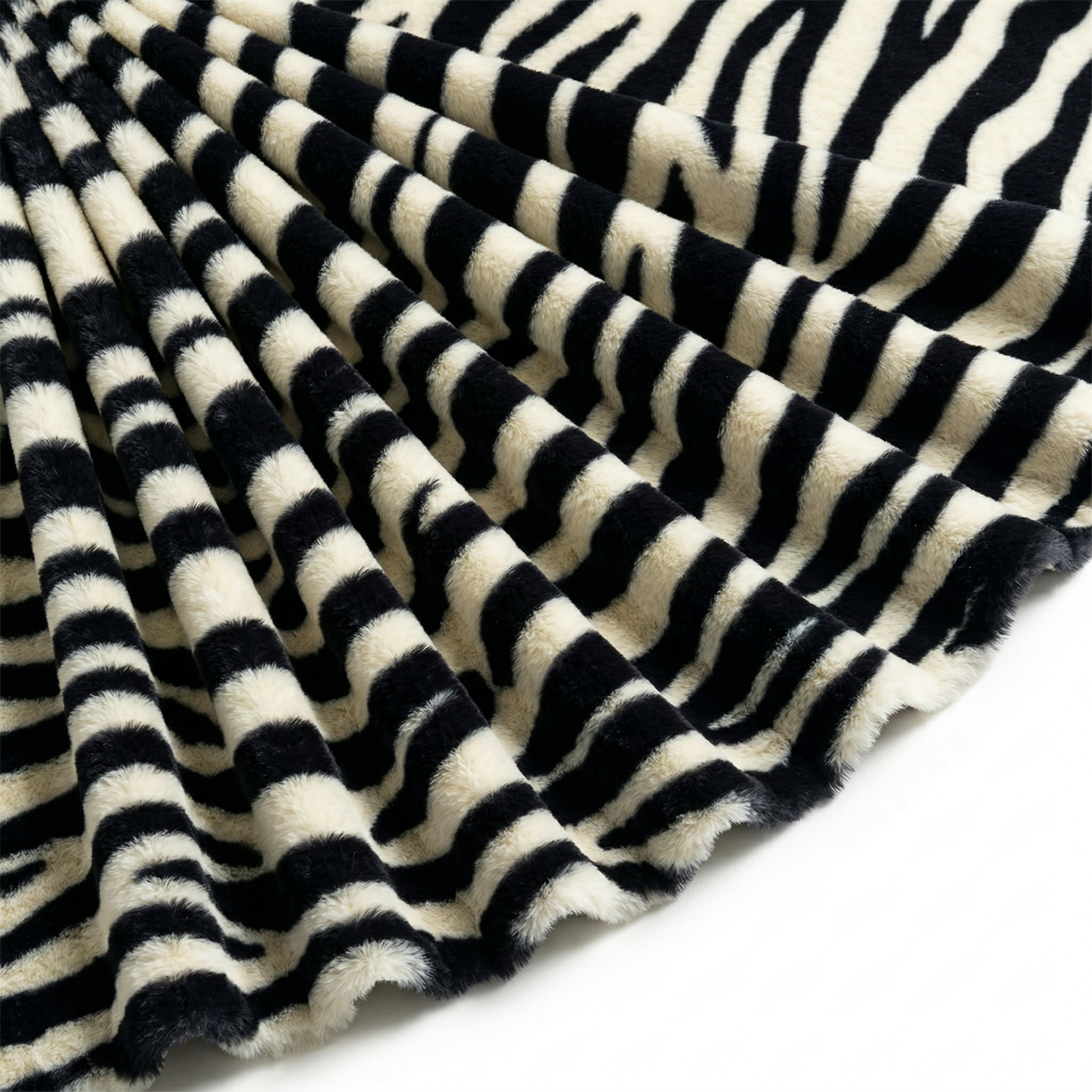 Tissu Fausse Fourrure Douce Imprimée Zèbre