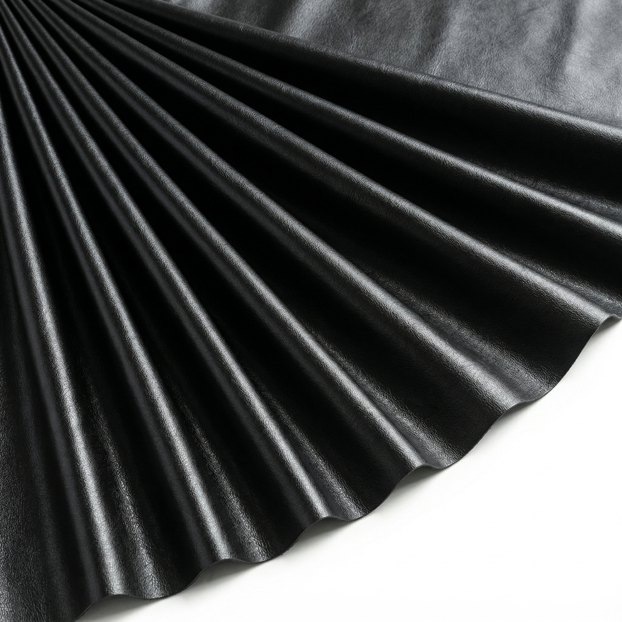 Tissu Faux Cuir Extensible Uni Noir