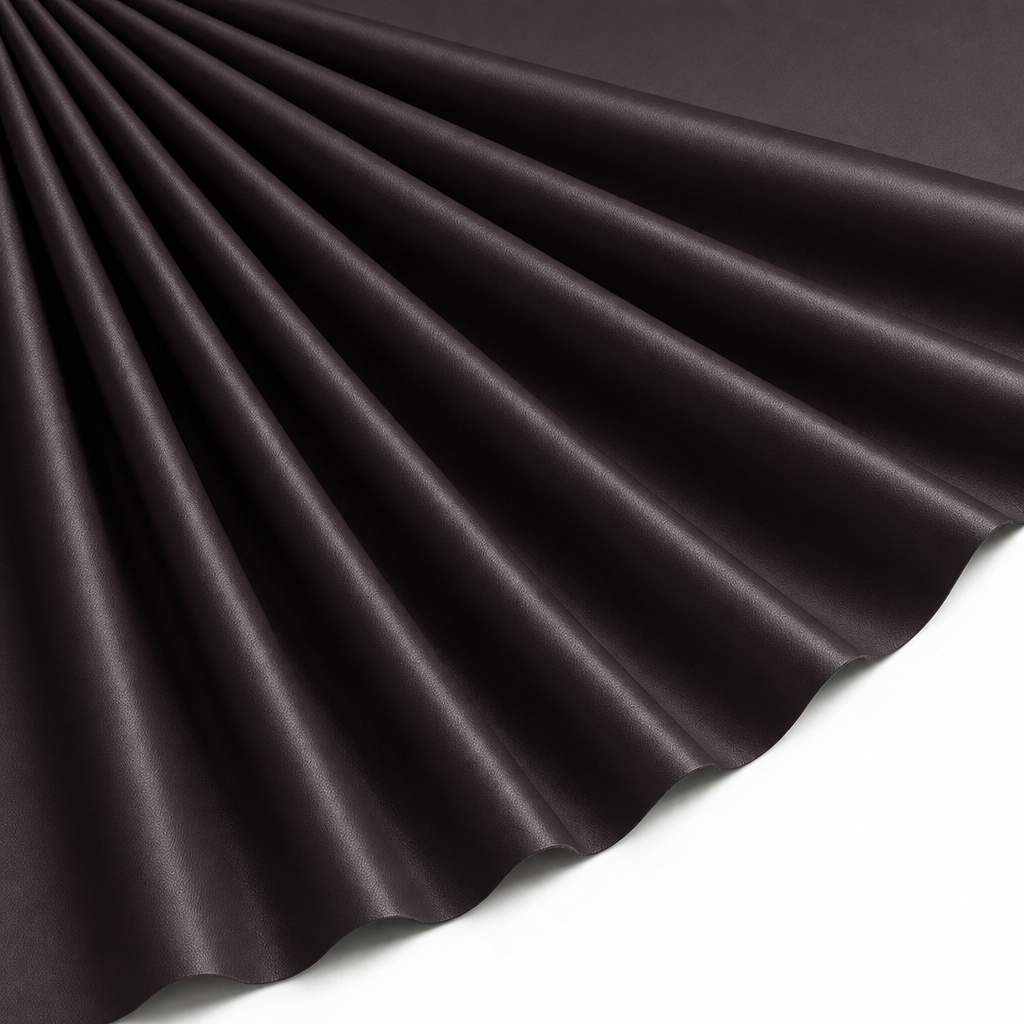Tissu Faux Cuir envers Suédine Marron Foncé