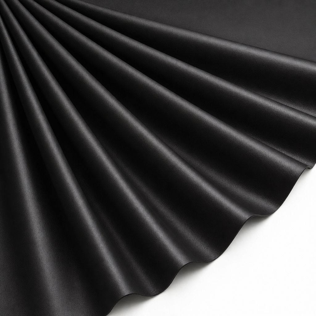 Tissu Faux Cuir envers Suédine Noir