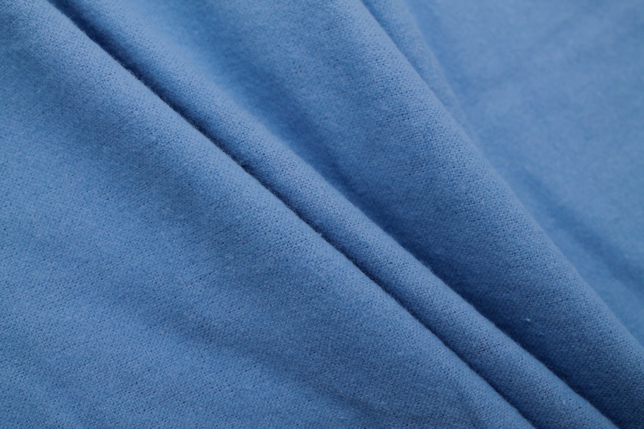 Tissu Flanelle de Coton Uni Bleu