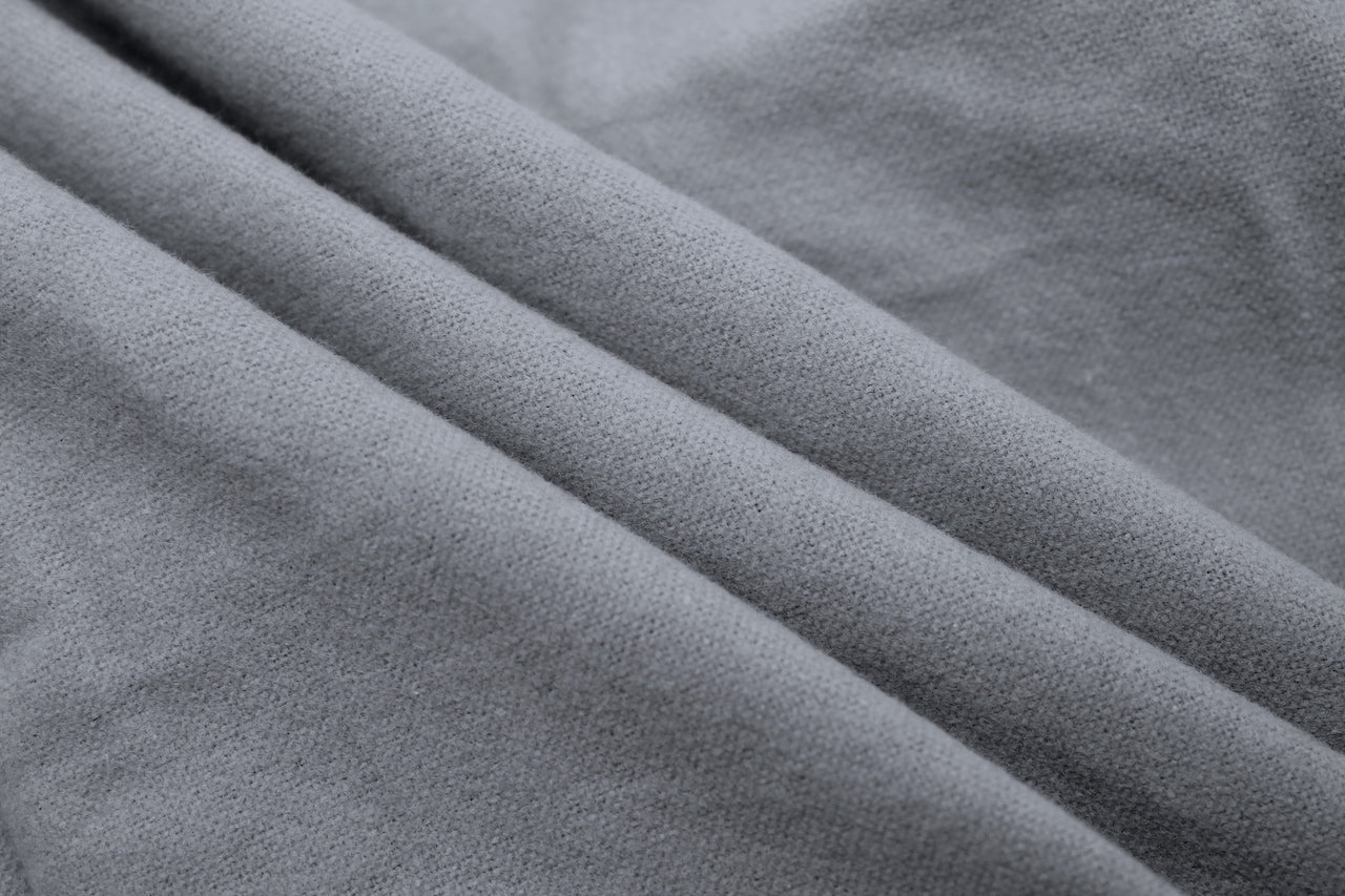 Tissu Flanelle de Coton Uni Gris clair