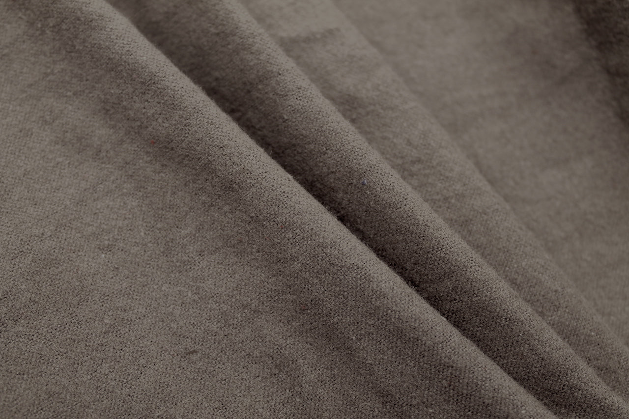 Tissu Flanelle de Coton Uni Taupe