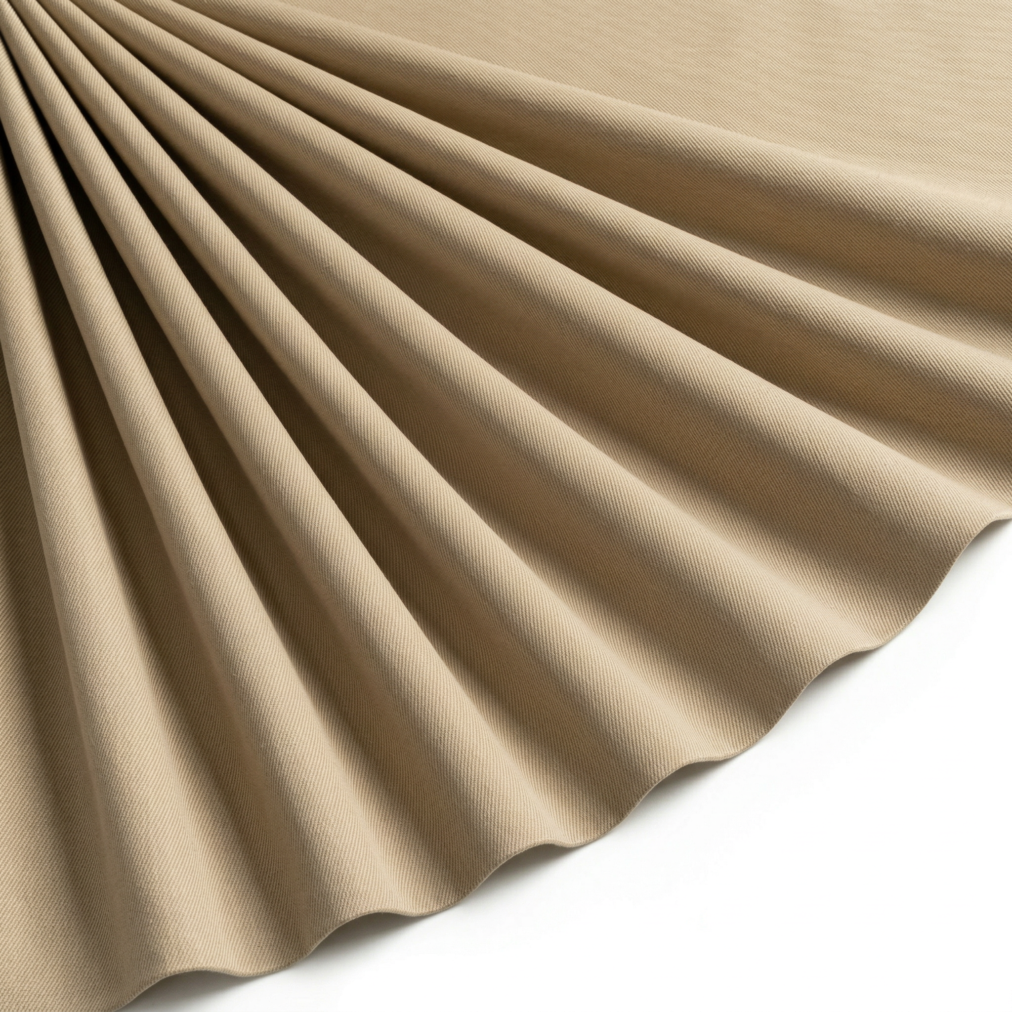 Tissu Gabardine Polycoton Rigide Uni Beige