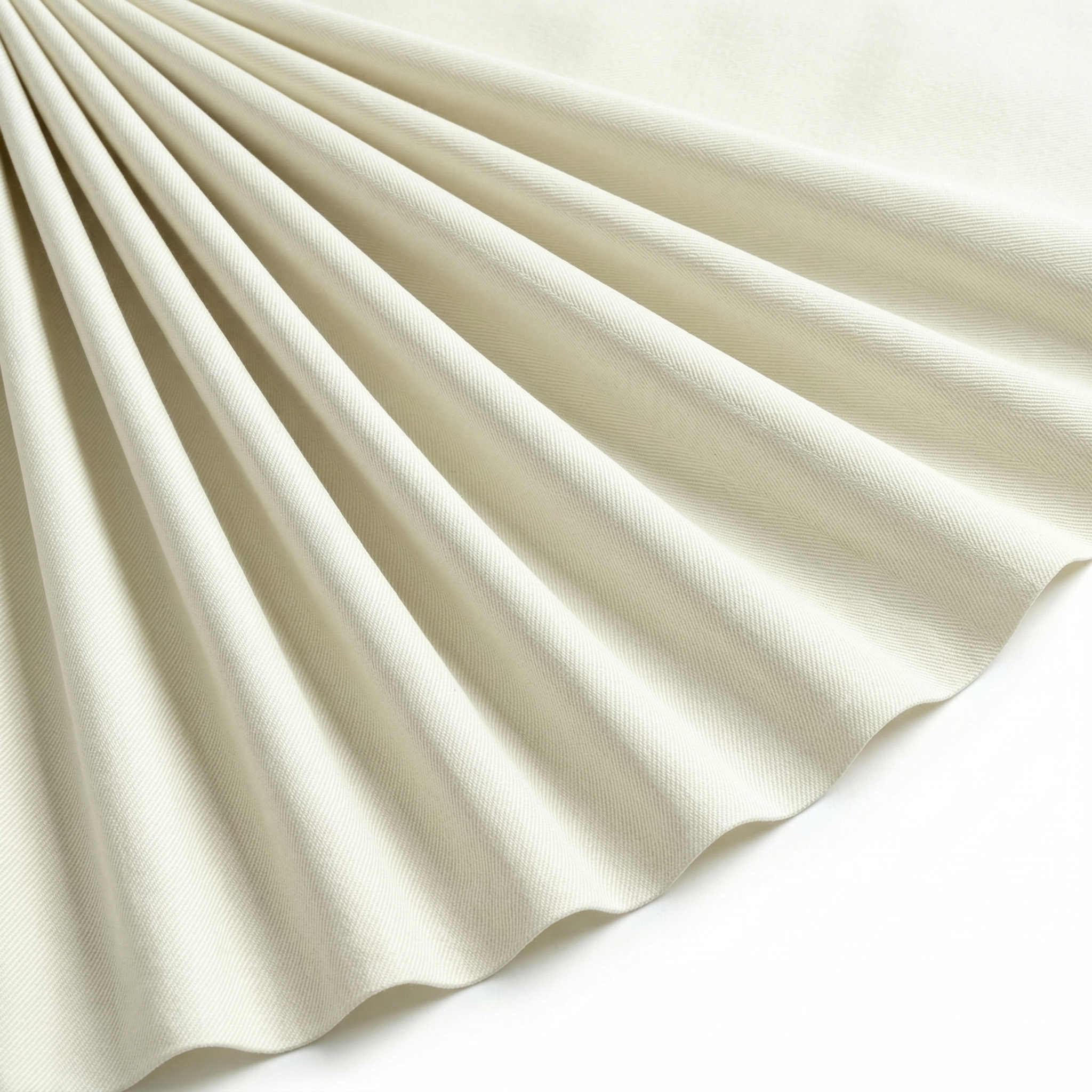 Tissu Gabardine Polycoton Rigide Uni Blanc cassé