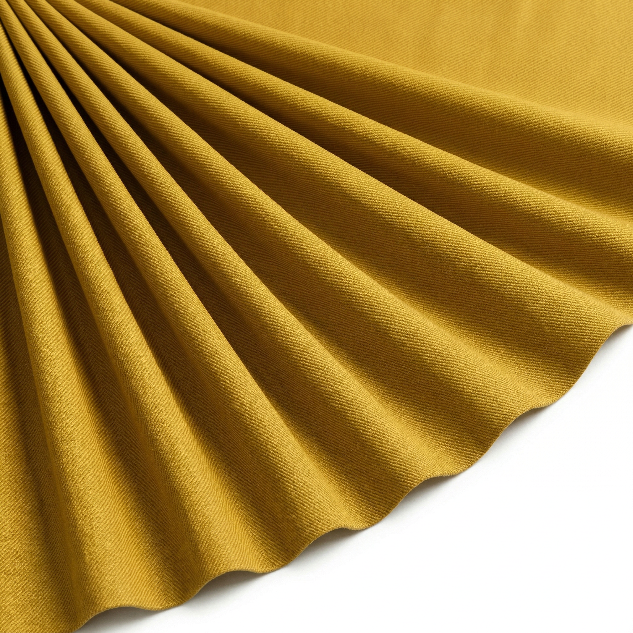 Tissu Gabardine Polycoton Rigide Uni Jaune Safran