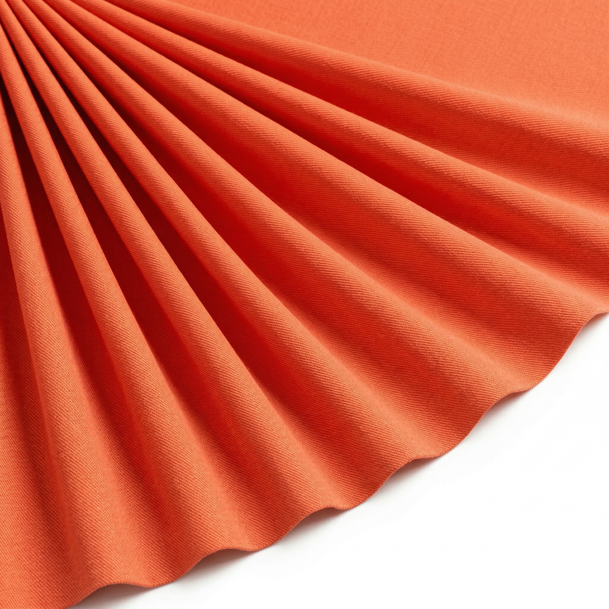Tissu Gabardine Polycoton Rigide Uni Orange vif