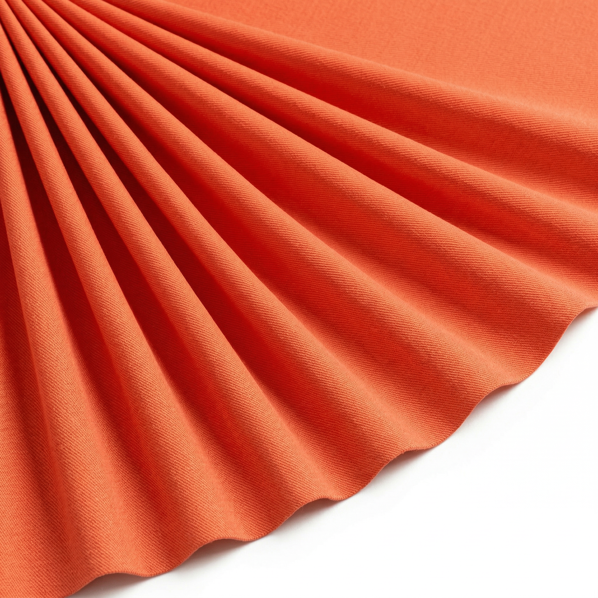 Tissu Gabardine Polycoton Rigide Uni Orange vif