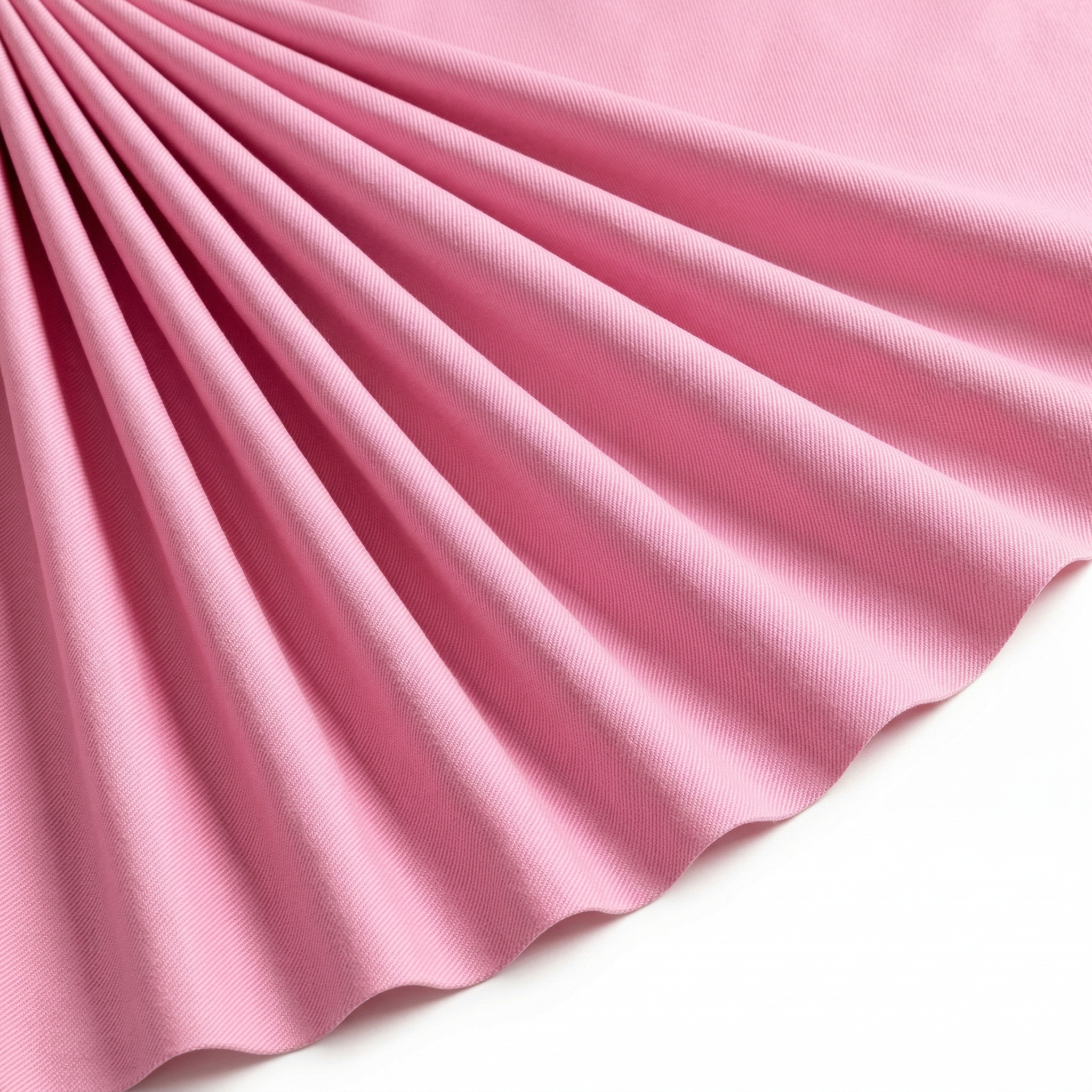 Tissu Gabardine Polycoton Rigide Uni Rose Clair
