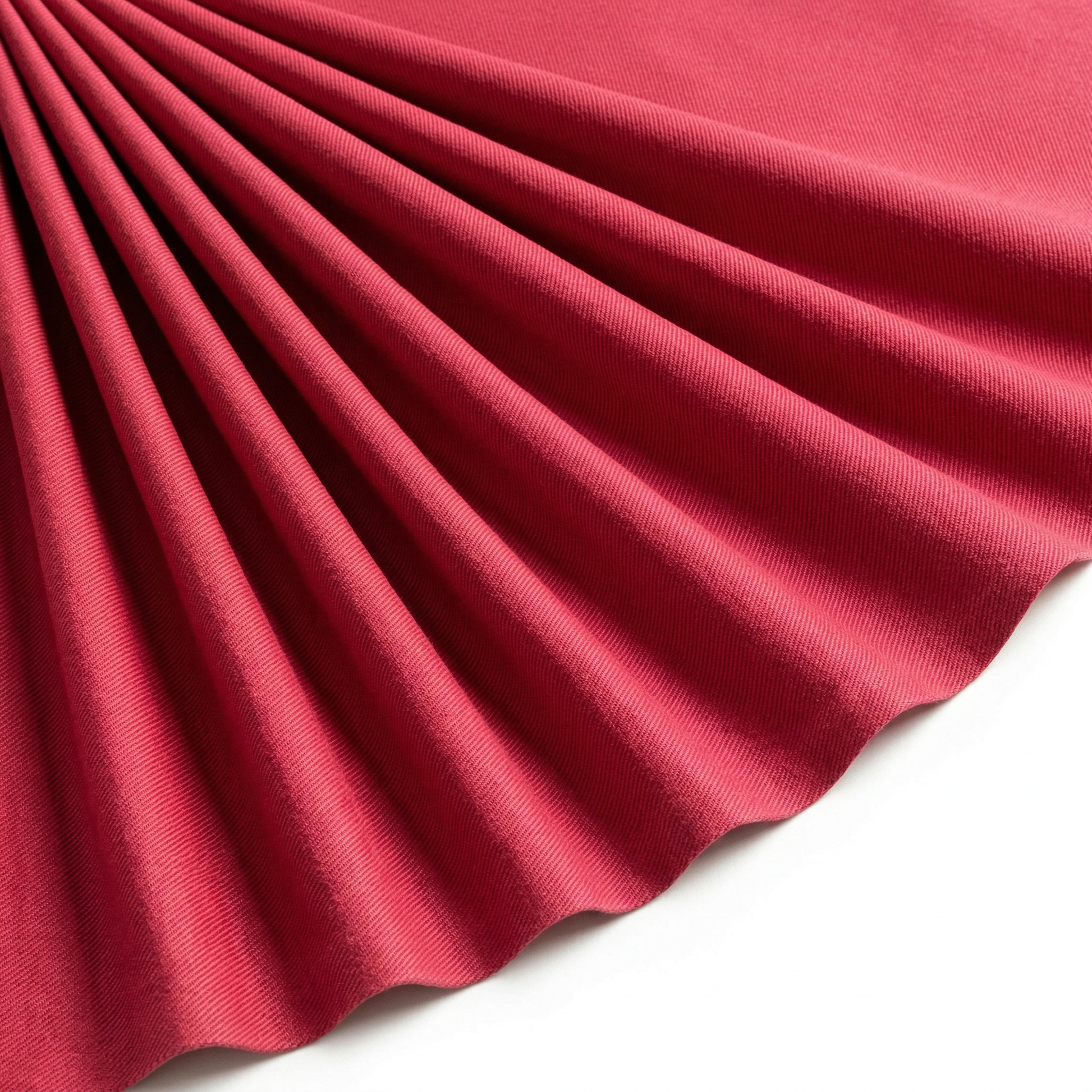 Tissu Gabardine Polycoton Rigide Uni Rouge