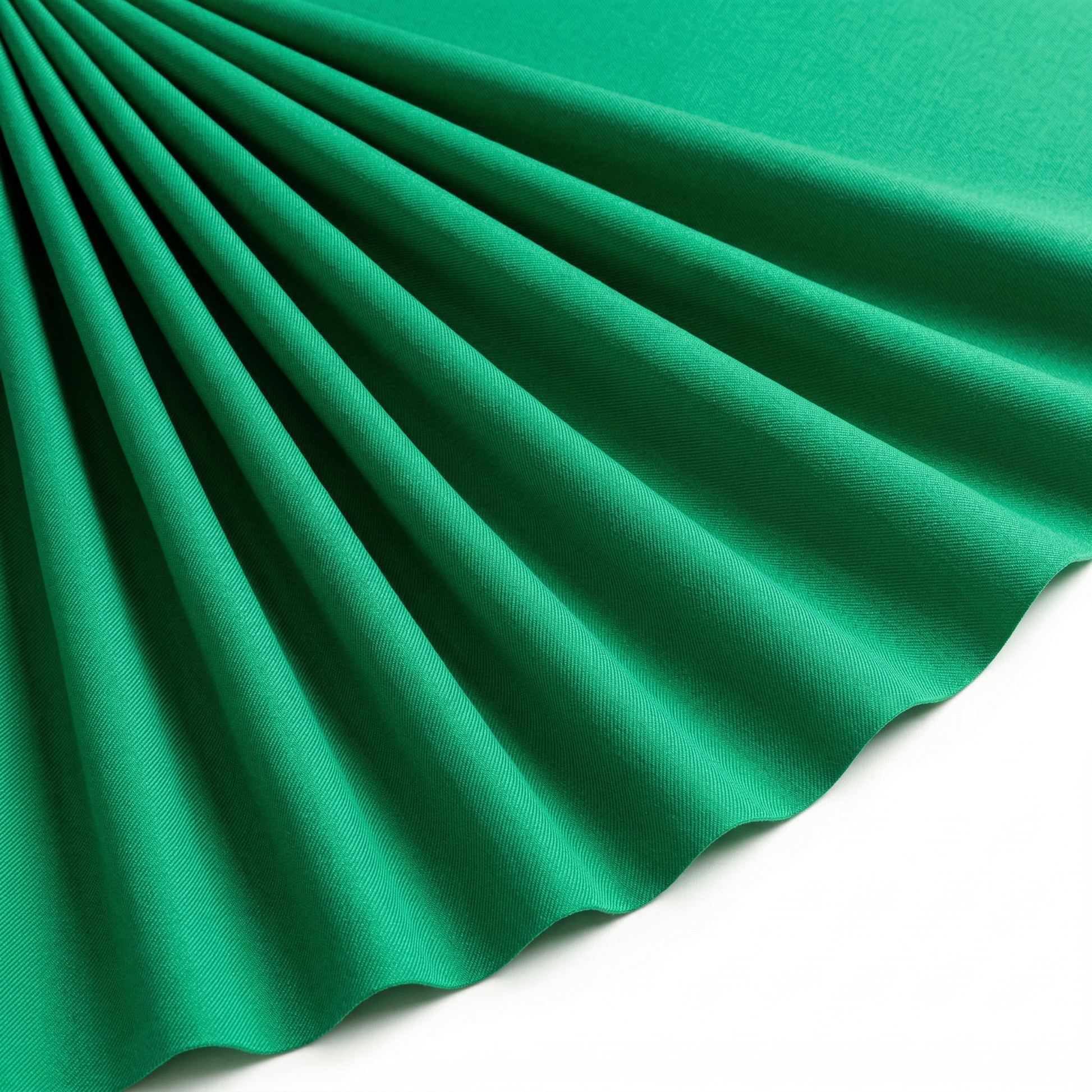 Tissu Gabardine Polycoton Rigide Uni Vert