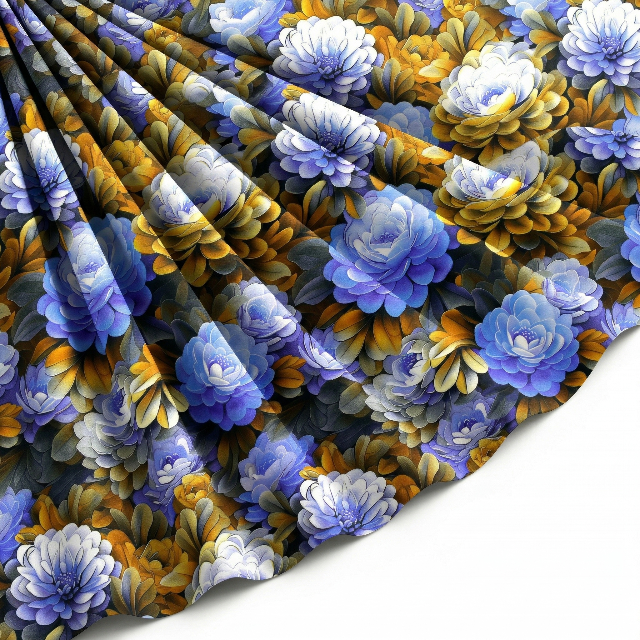 Tissu Gabardine de Viscose Imprimé Fleur Rosa Violine