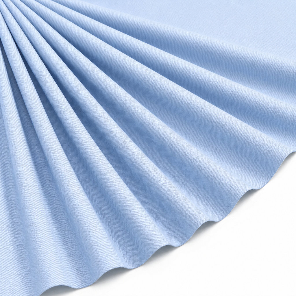 Tissu Gabardine de Viscose Uni Bleu Ciel