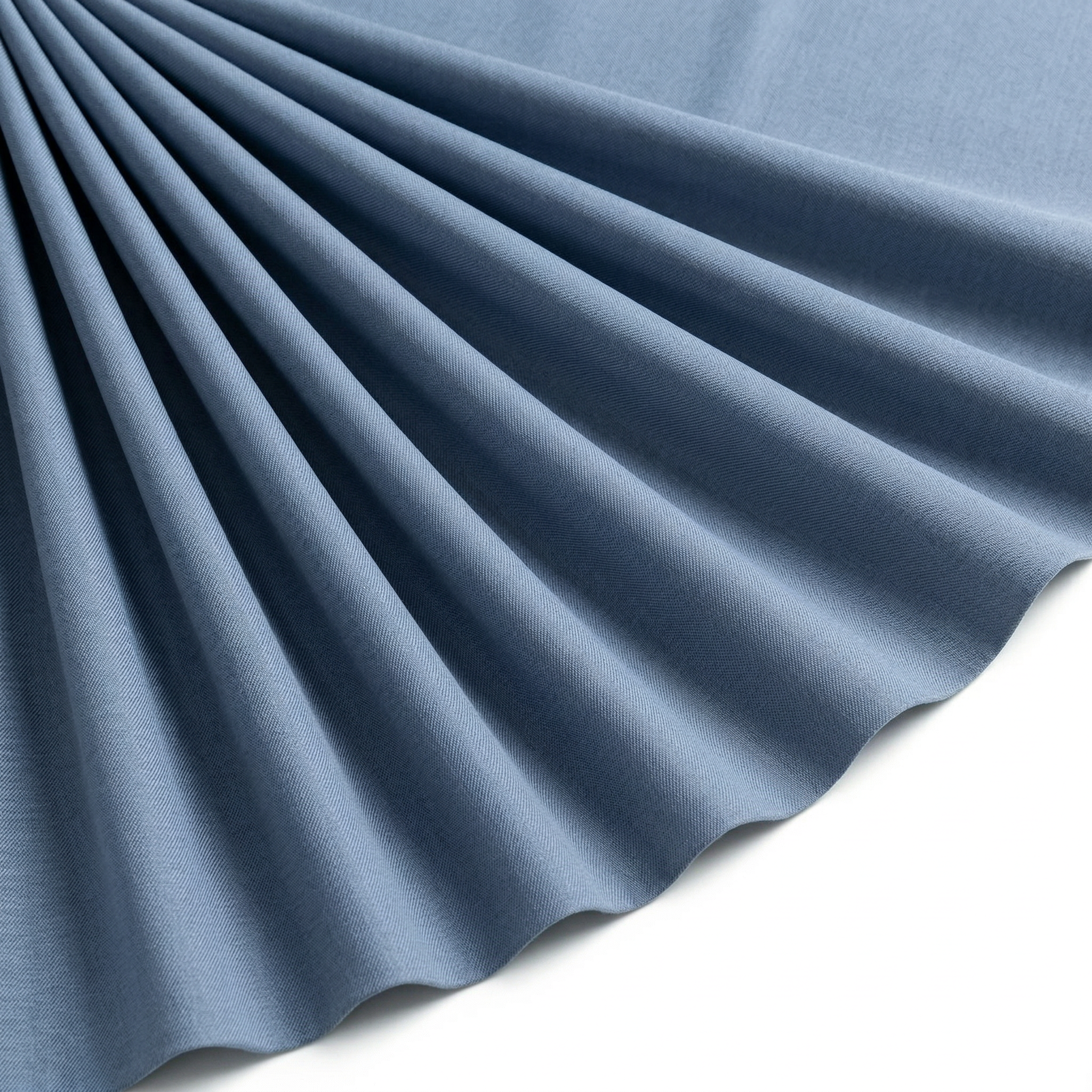 Tissu Gabardine de Viscose Uni Bleu Denim