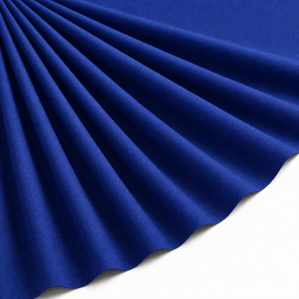 Tissu Gabardine de Viscose Uni Bleu Roi