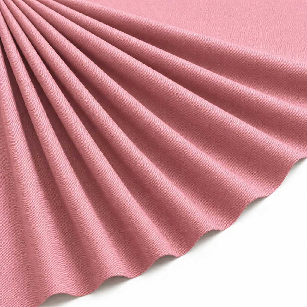 Tissu Gabardine de Viscose Uni Bois de Rose