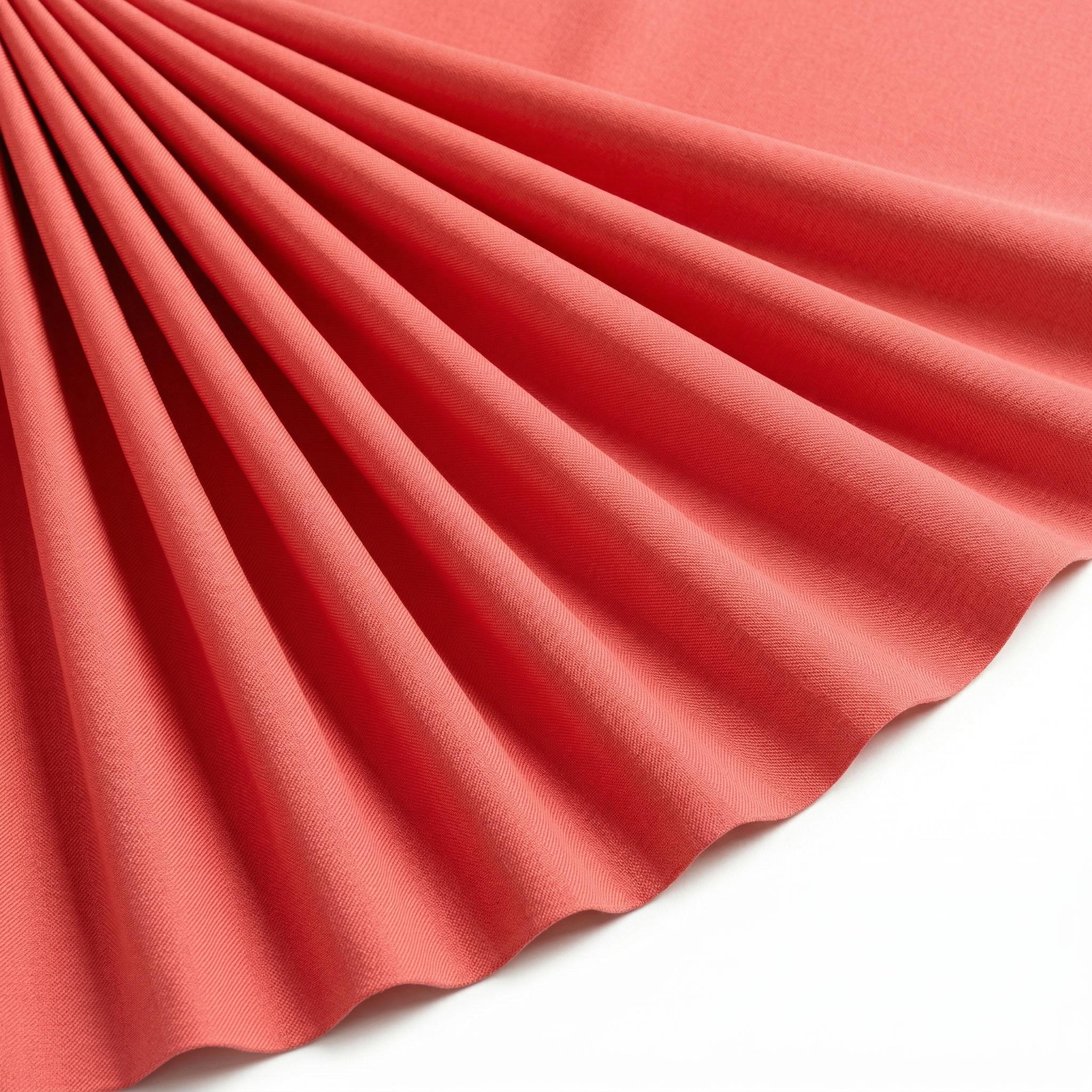 Tissu Gabardine de Viscose Uni Corail