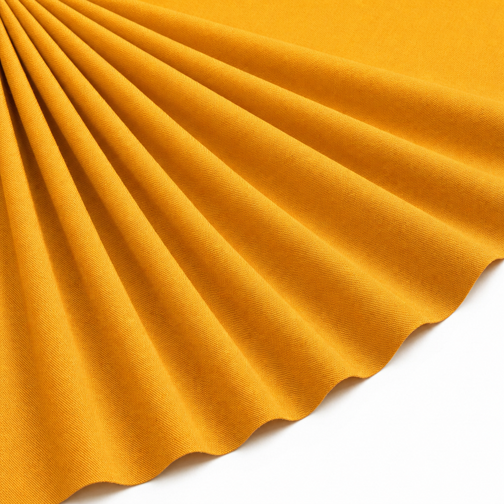 Tissu Gabardine de Viscose Uni Jaune Safran