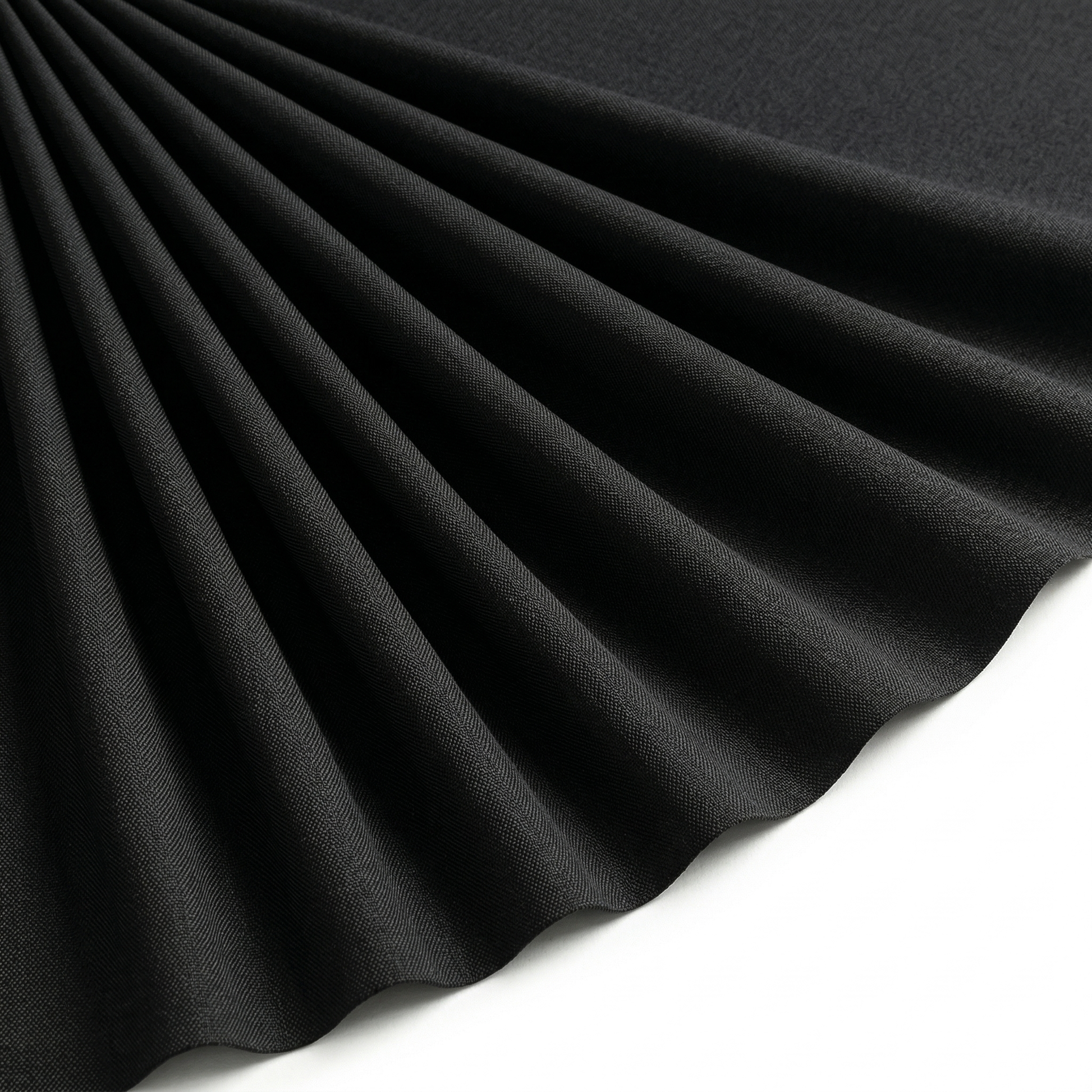 Tissu Gabardine de Viscose Uni Noir