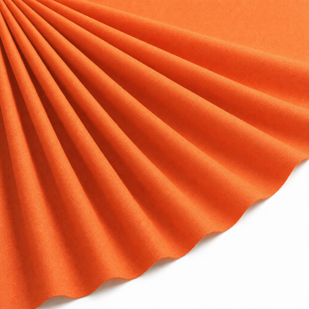 Tissu Gabardine de Viscose Uni Orange