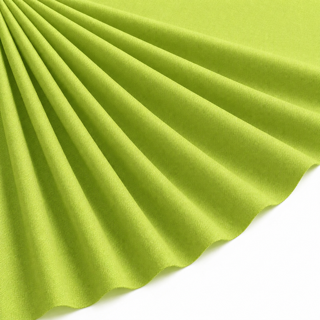 Tissu Gabardine de Viscose Uni Vert Anis