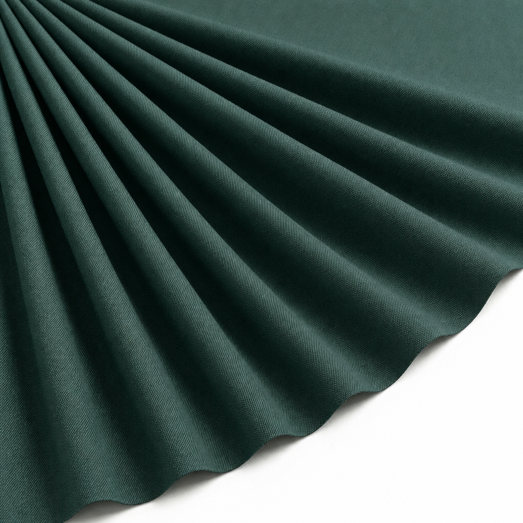 Tissu Gabardine de Viscose Uni Vert Sapin