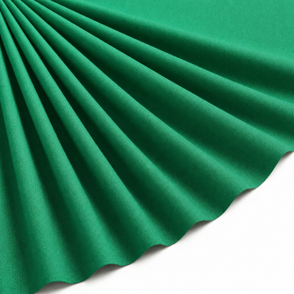 Tissu Gabardine de Viscose Uni Vert drapeau