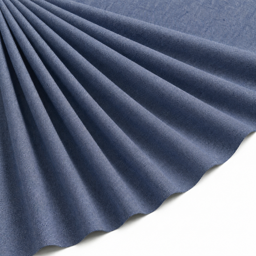 Tissu Jean de Coton Chemise Bleu foncé