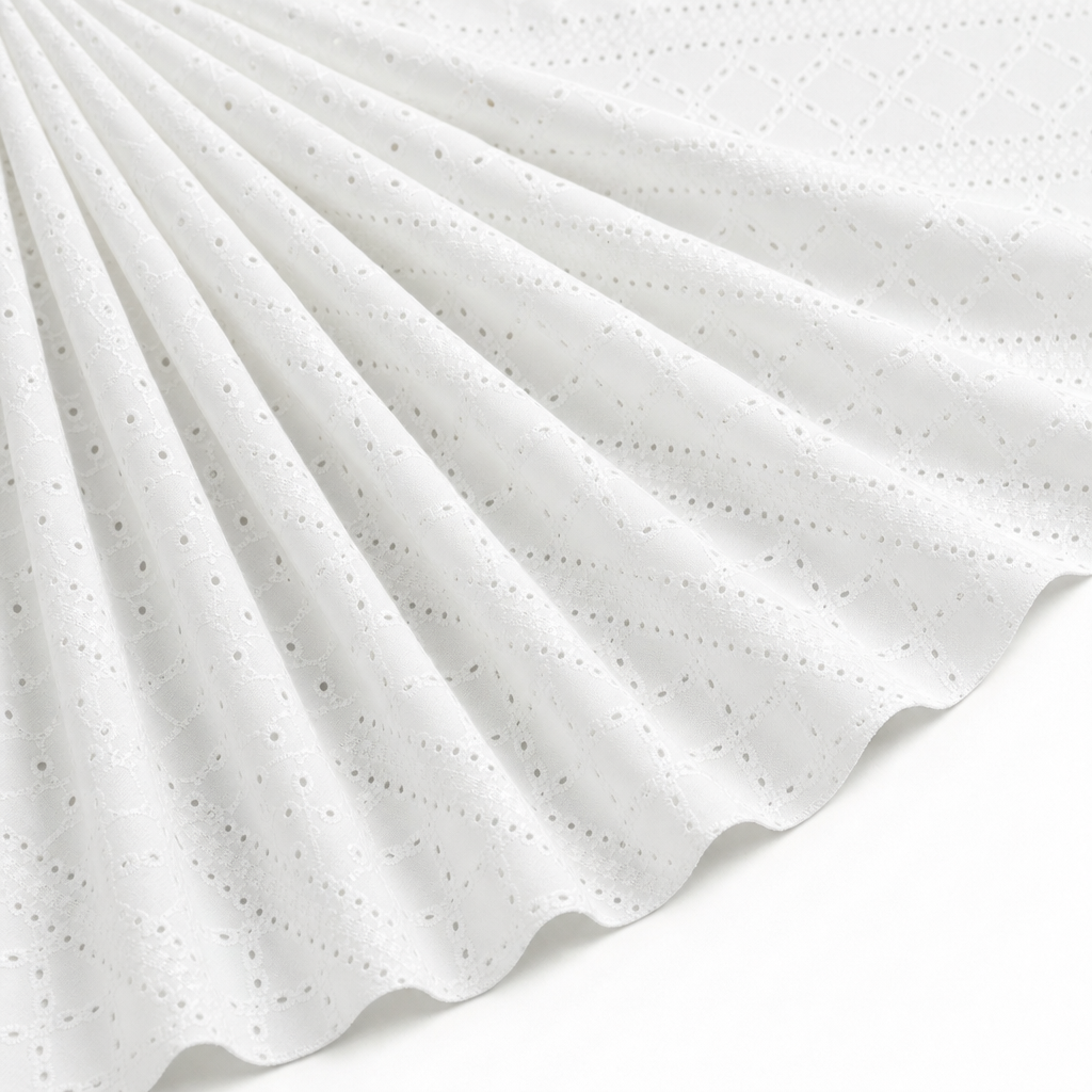 Tissu Jersey Dentelle Brodée One Blanc cassé