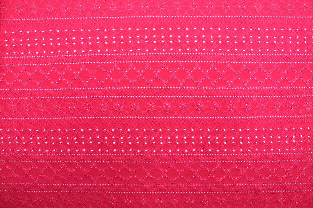 Tissu Jersey Dentelle Brodée One Fuchsia