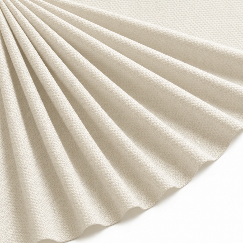 Tissu Jersey Nid d'abeille Blanc cassé