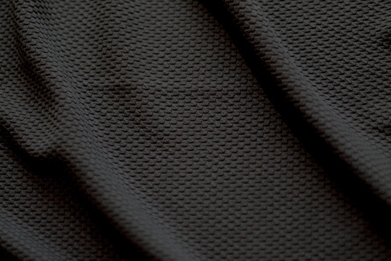 Tissu Jersey Nid d'abeille Noir