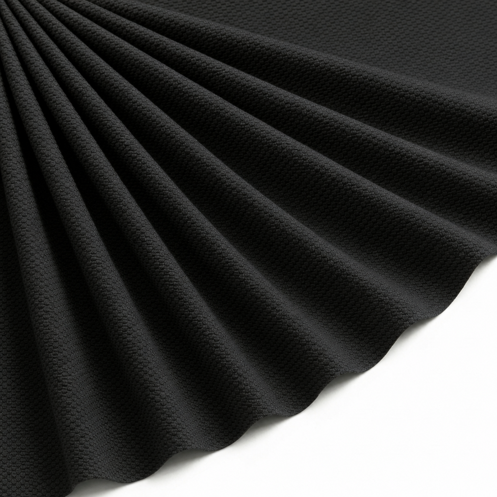 Tissu Jersey Nid d'abeille Noir