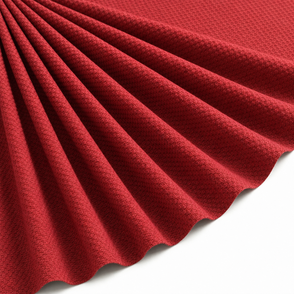 Tissu Jersey Nid d'abeille Terracotta